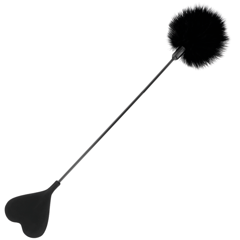 DARKNESS WHIP WITH FEATHER LOVE BLACK 40 CM - immagine 2